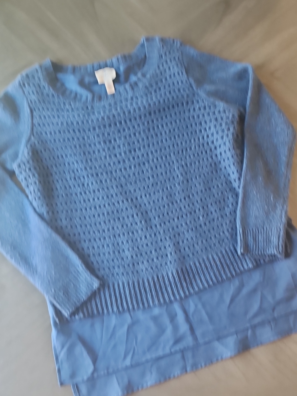 St. John's Bay Navy Blue Layered Crew Neck Knit Sweater Size M